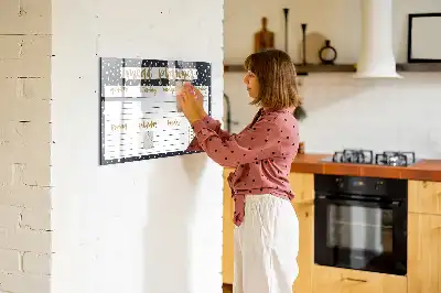 Beschrijfbaar glazen magneetbord met maaltijdplanner en sterrendesign