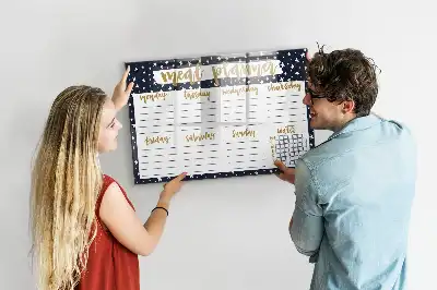 Beschrijfbaar glazen magneetbord met maaltijdplanner en sterrendesign