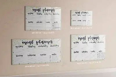 Magnetisch glazen memobord ontwerp met sterren voor het weekmenu
