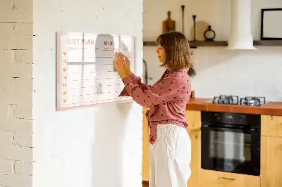 Magnetisch glazen weekplanner voor maaltijden geschikt voor notities en foto's