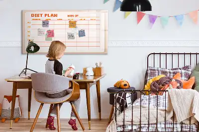 Magnetisch glazen weekplanner voor maaltijden geschikt voor notities en foto's
