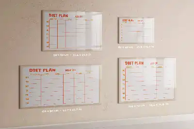 Magnetisch glazen weekplanner voor maaltijden geschikt voor notities en foto's