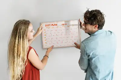 Magnetisch glazen weekplanner voor maaltijden geschikt voor notities en foto's