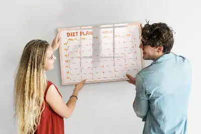 Magnetisch glazen weekplanner voor maaltijden geschikt voor notities en foto's