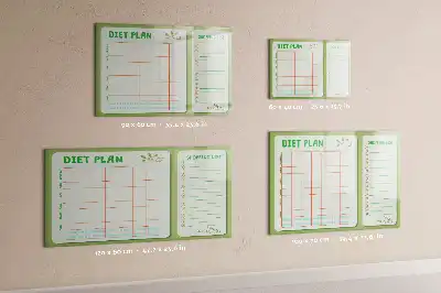 Glazen magneetbord beschrijfbaar met wekelijks menu design