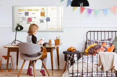 Magnetisch glazen memobord voor maaltijdschema's