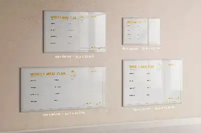 Magnetisch glazen memobord voor maaltijdschema's