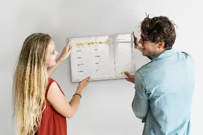 Magnetisch glazen memobord voor maaltijdschema's
