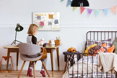 Magnetisch glazen memobord voor maaltijdschema's
