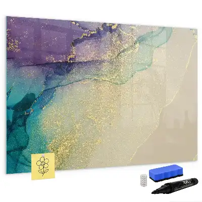 Magnetisch glazen schrijfbord voor notities en foto's in de uitvoering Elegante abstractie