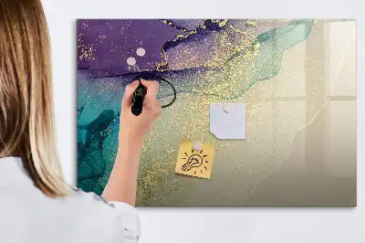 Magnetisch glazen schrijfbord voor notities en foto's in de uitvoering Elegante abstractie