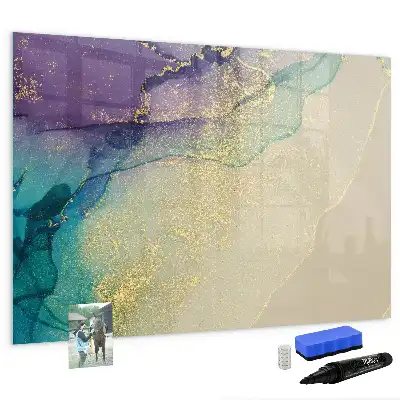 Magnetisch glazen schrijfbord voor notities en foto's in de uitvoering Elegante abstractie