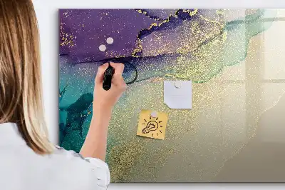 Magnetisch glazen schrijfbord voor notities en foto's in de uitvoering Elegante abstractie