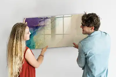 Magnetisch glazen schrijfbord voor notities en foto's in de uitvoering Elegante abstractie