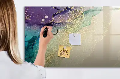 Magnetisch glazen schrijfbord voor notities en foto's in de uitvoering Elegante abstractie