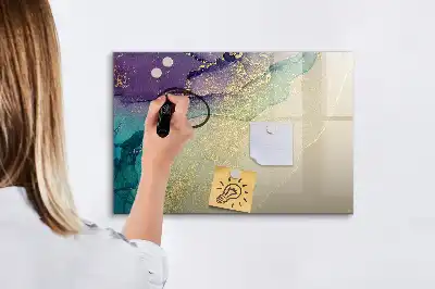 Magnetisch glazen schrijfbord voor notities en foto's in de uitvoering Elegante abstractie