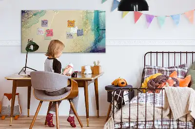 Beschrijfbaar glazen magneetbord met decoratief marmerdesign