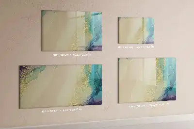 Beschrijfbaar glazen magneetbord met decoratief marmerdesign
