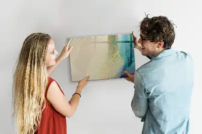 Beschrijfbaar glazen magneetbord met decoratief marmerdesign