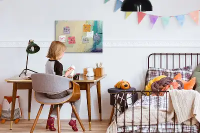 Beschrijfbaar glazen magneetbord met decoratief marmerdesign
