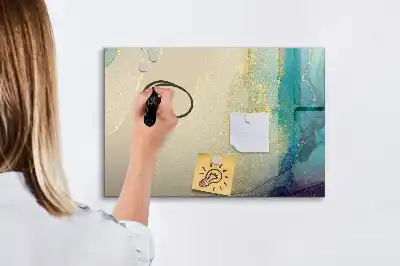 Beschrijfbaar glazen magneetbord met decoratief marmerdesign