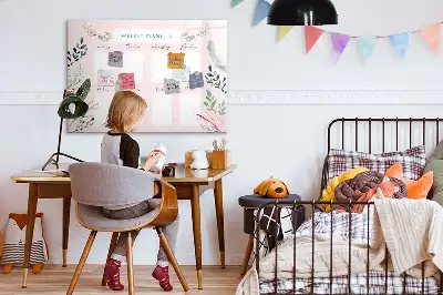 Beschrijfbaar glazen magneetbord charmante weekplanner met design