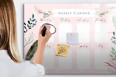 Beschrijfbaar glazen magneetbord charmante weekplanner met design