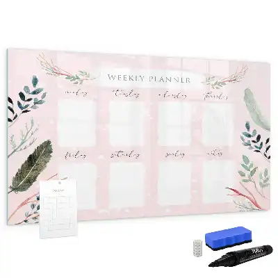 Beschrijfbaar glazen magneetbord charmante weekplanner met design