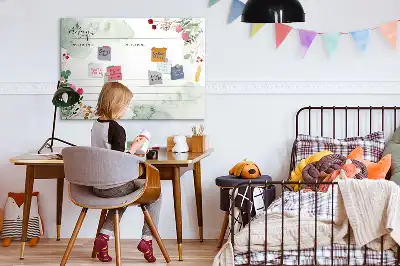 Beschrijfbare glazen magneetbord met design receptenplek