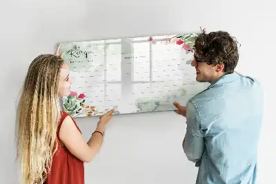 Beschrijfbare glazen magneetbord met design receptenplek