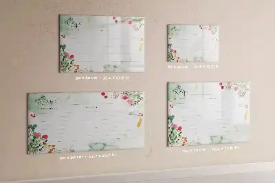 Beschrijfbare glazen magneetbord met design receptenplek