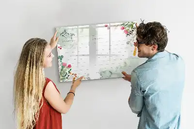 Beschrijfbare glazen magneetbord met design receptenplek