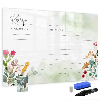 Magnetisch glazen schrijfbord voor notities en foto's receptenplek