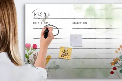 Magnetisch glazen schrijfbord voor notities en foto's receptenplek