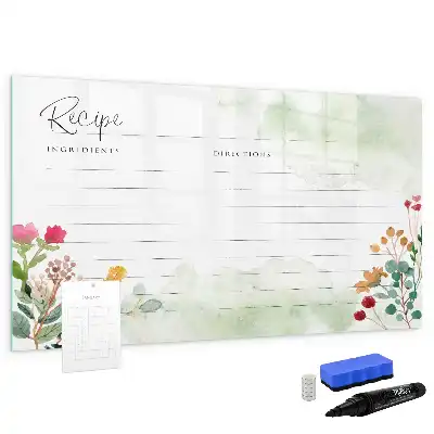 Magnetisch glazen schrijfbord voor notities en foto's receptenplek