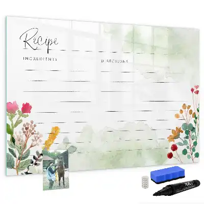 Magnetisch glazen schrijfbord voor notities en foto's receptenplek