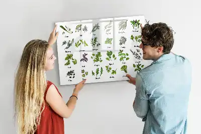 Magnetisch glazen schrijfbord met print van boomsoorten voor notities en foto's