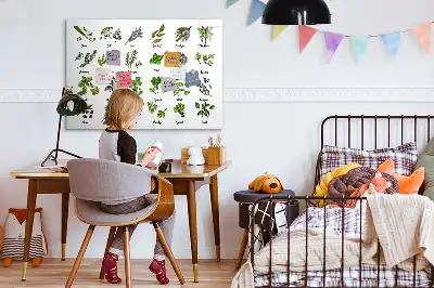 Magnetisch glazen schrijfbord met print van boomsoorten voor notities en foto's