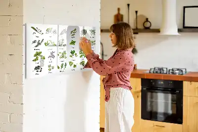 Magnetisch glazen schrijfbord met print van boomsoorten voor notities en foto's