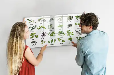Magnetisch glazen schrijfbord met print van boomsoorten voor notities en foto's