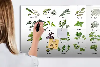 Magnetisch glazen schrijfbord met print van boomsoorten voor notities en foto's