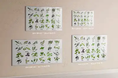Magnetisch glazen schrijfbord met print van boomsoorten voor notities en foto's