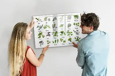 Magnetisch glazen schrijfbord met print van boomsoorten voor notities en foto's