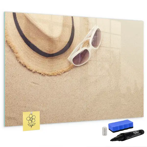 Beschrijfbaar glazen magneetbord met decoratief design voor zomeraccessoires