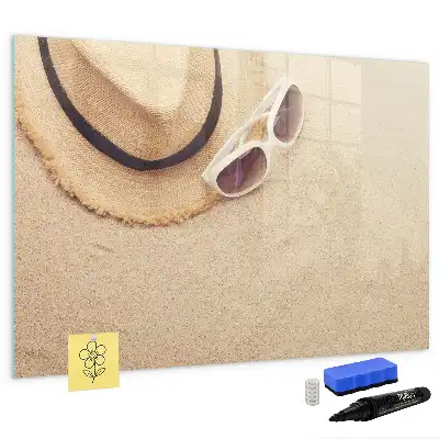Beschrijfbaar glazen magneetbord met decoratief design voor zomeraccessoires
