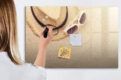 Beschrijfbaar glazen magneetbord met decoratief design voor zomeraccessoires