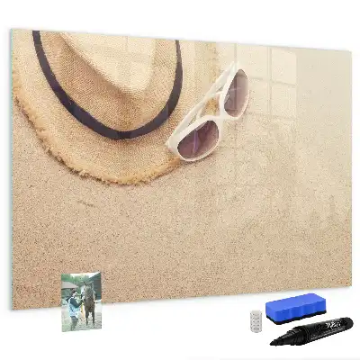 Beschrijfbaar glazen magneetbord met decoratief design voor zomeraccessoires