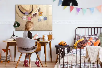 Beschrijfbaar glazen magneetbord met decoratief design voor zomeraccessoires