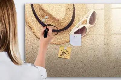 Beschrijfbaar glazen magneetbord met decoratief design voor zomeraccessoires