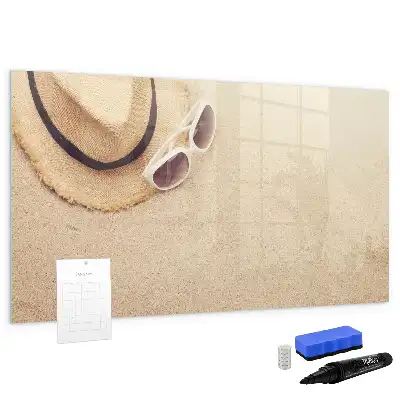 Beschrijfbaar glazen magneetbord met decoratief design voor zomeraccessoires